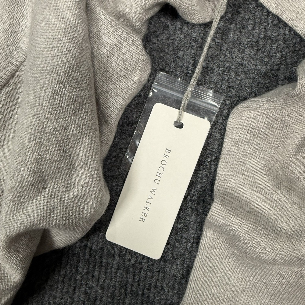 Brochu Walker NWT Drape Sweater Oyster Gray Women's Size Large $488 - Picture 3 of 10